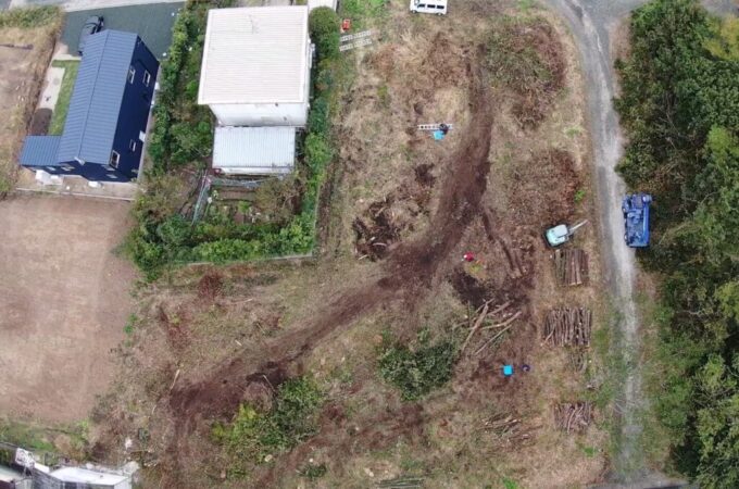 用地伐開(宅地造成前の森林の整備) 用地伐開(宅地造成前の森林の整備)